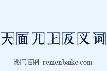 大面儿上反义词是什么意思的图片